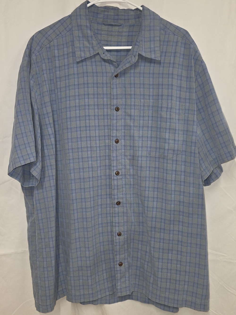 5.11 Tactical Light Blue Plaid Short-Sleeve Button-Down Shirt